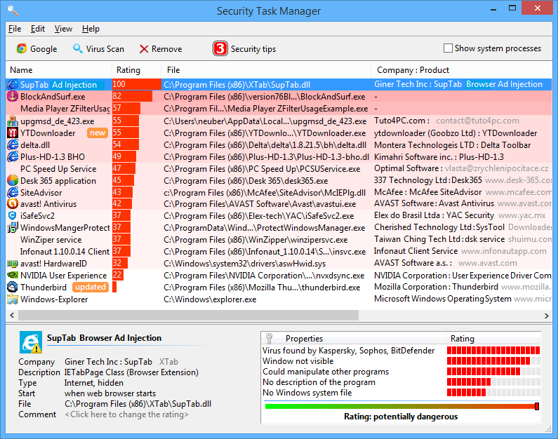 process monitor path not found