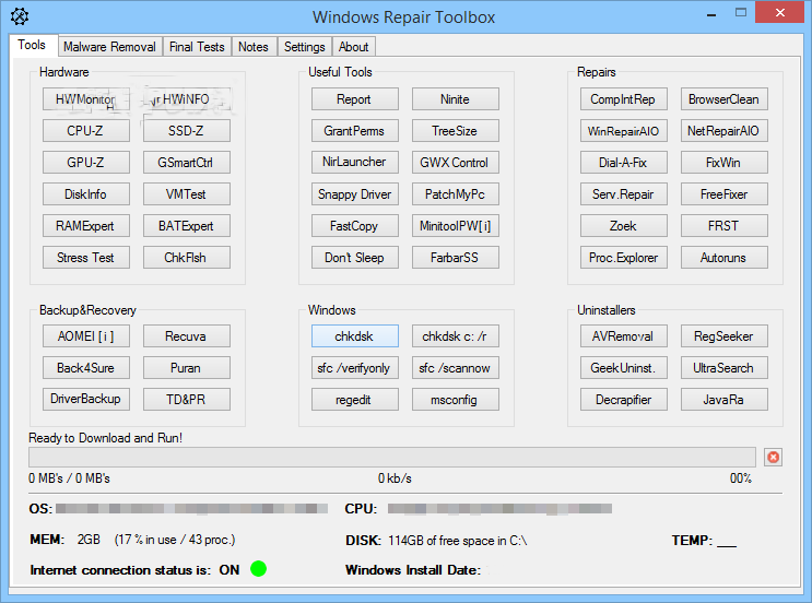 Windows toolbox. Windows Repair. Toolbox программа. Программа Tools. Repair Toolbox.